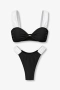 Costum de baie 2 piese, Mirelle Alb - Negru