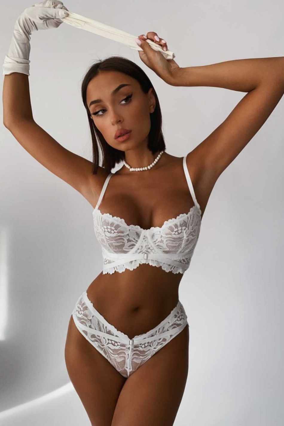 Rosalia | Set lenjerie 2 piese, Alb