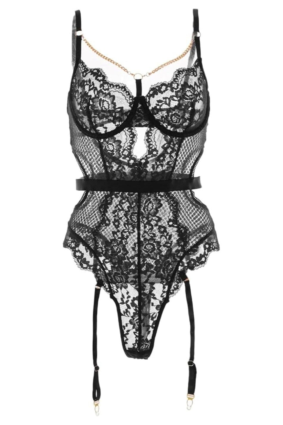 Rita | Body din dantelă, Negru