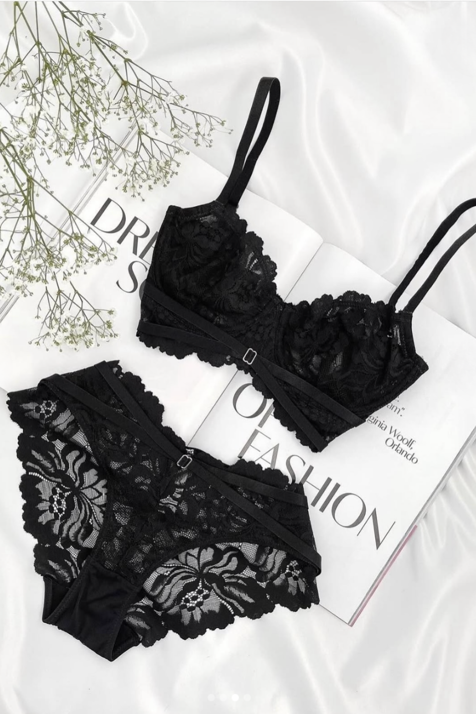 Rosalia | Set lenjerie 2 piese, Negru