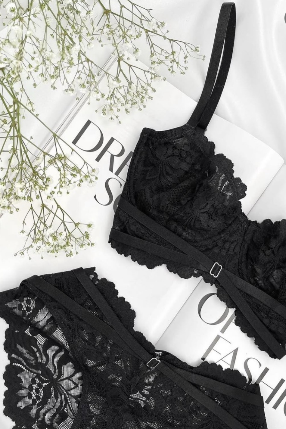 Rosalia | Set lenjerie 2 piese, Negru