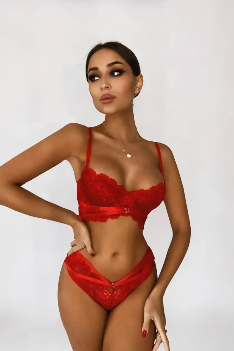 Rosalia | Set lenjerie 2 piese, Roșu