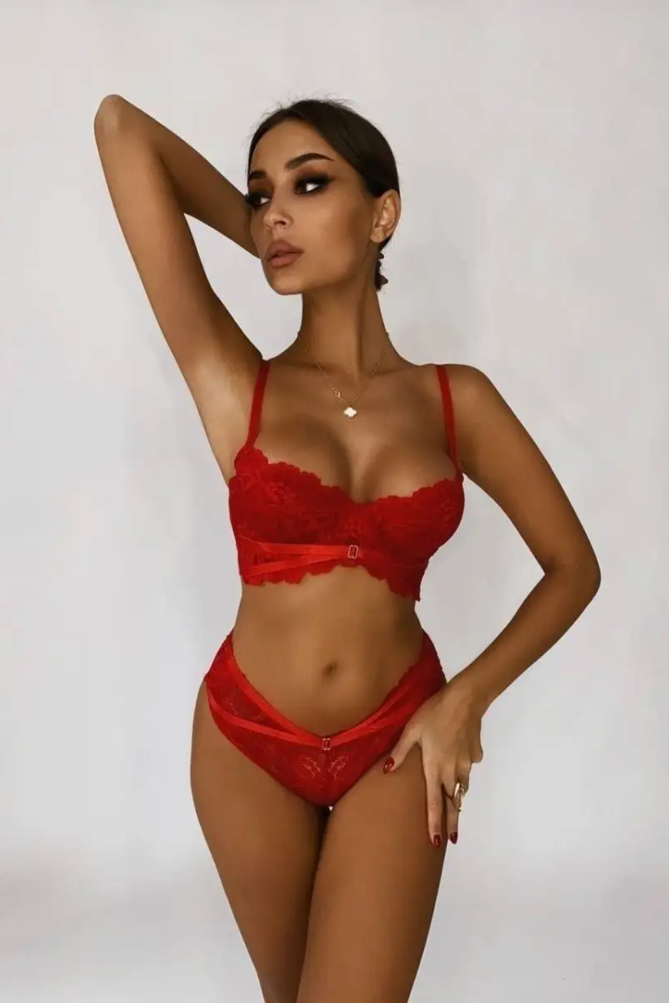 Rosalia | Set lenjerie 2 piese, Roșu