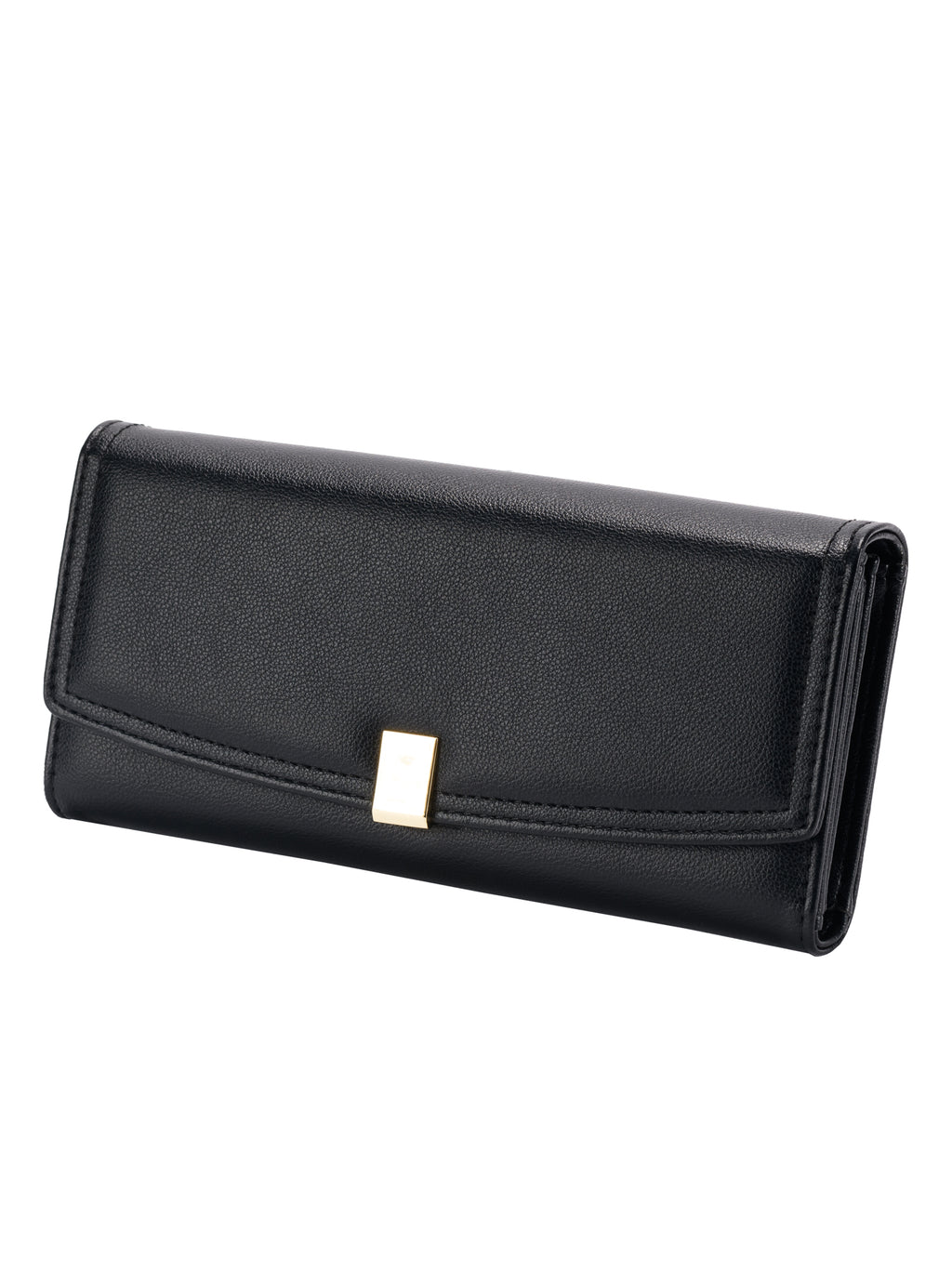 Portofel damă elegant din piele ecologică, design modern și compartimentare practică, Negru